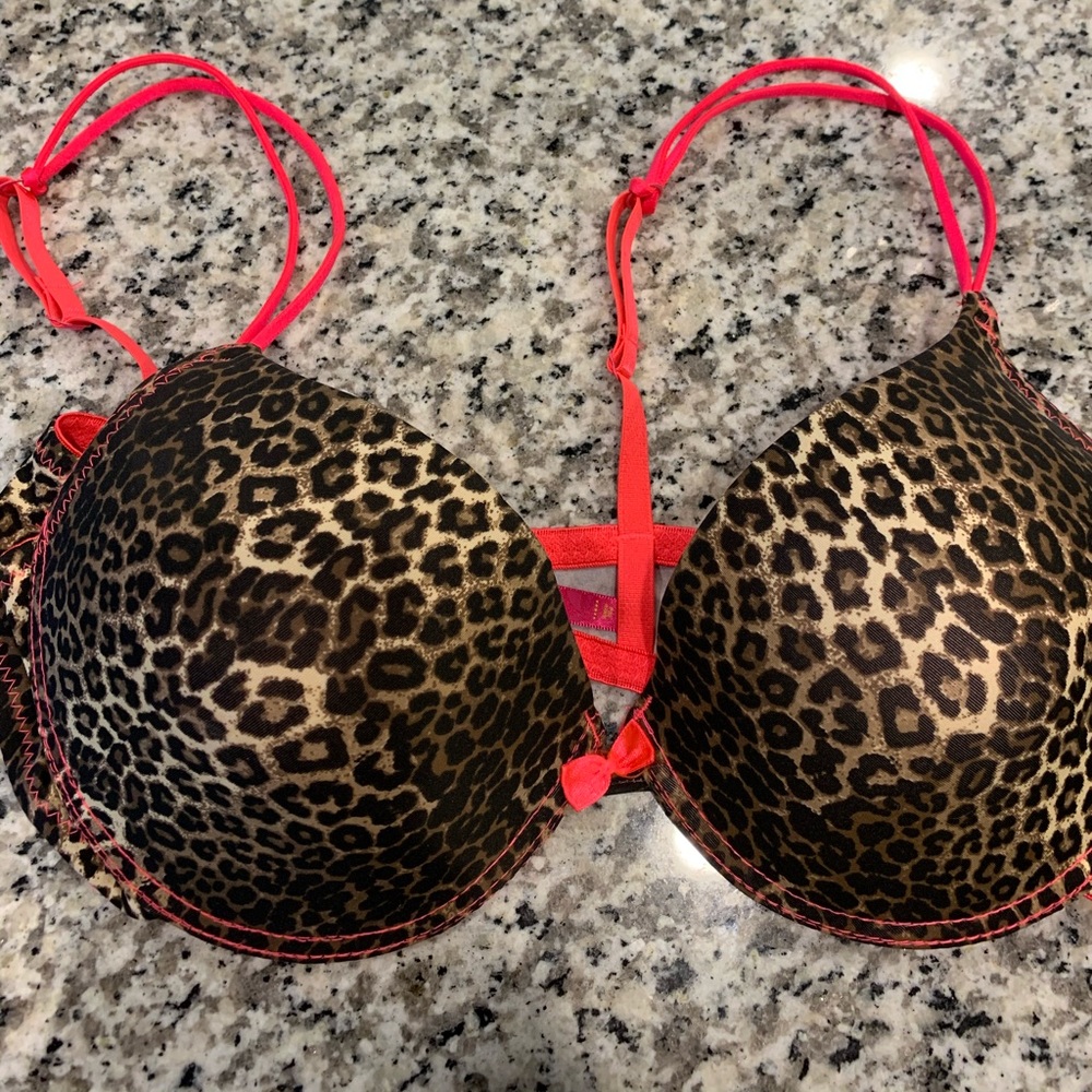 Charlotte Russe 38D leapard print and pink bra